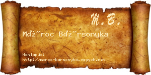 Móroc Bársonyka névjegykártya